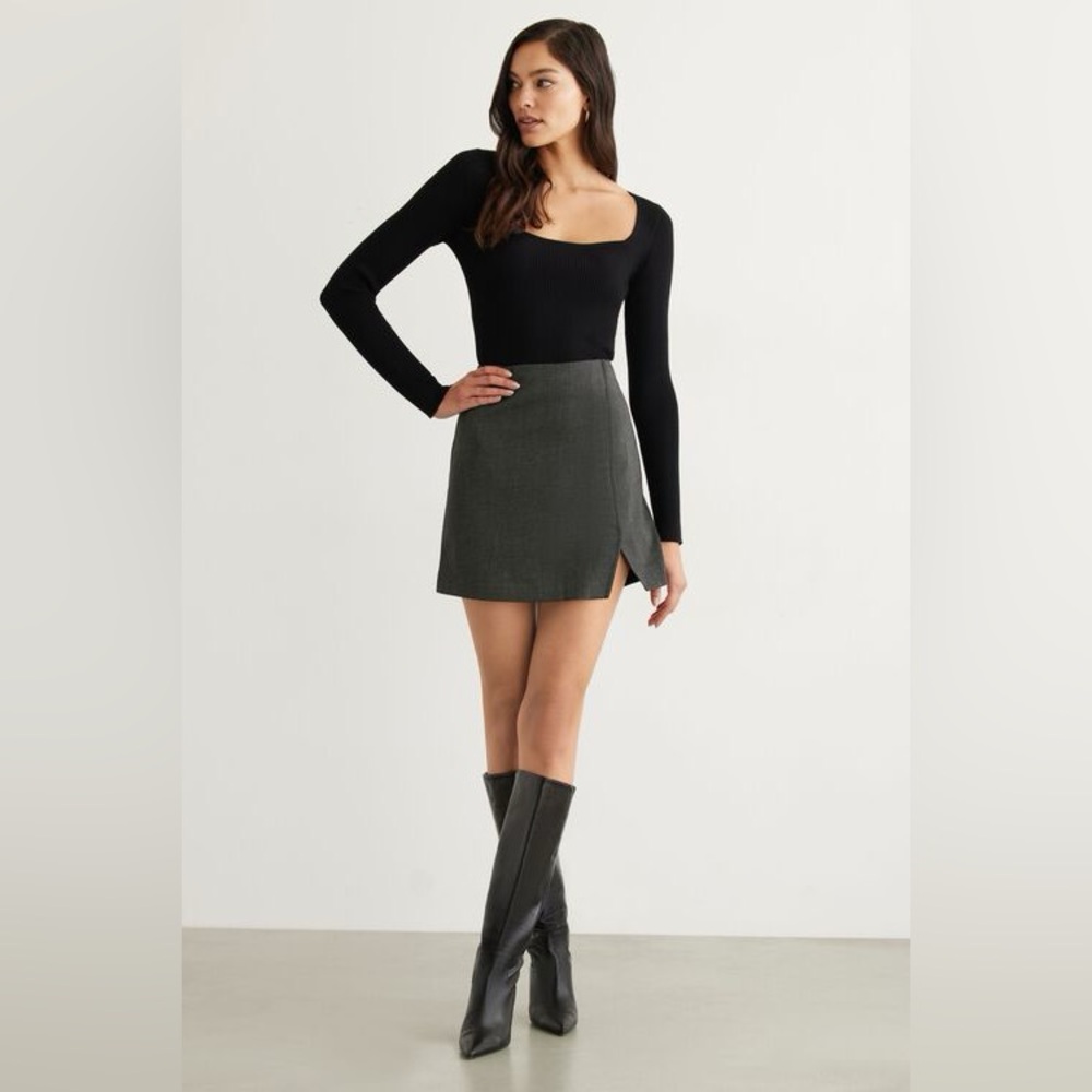 Dynamite - Grey Skirt with Slit